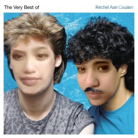 Me taking up Daryl Hall &amp; John Oates' faces, made back in high school, sometime in 2010. Yes, I was that obsessed.