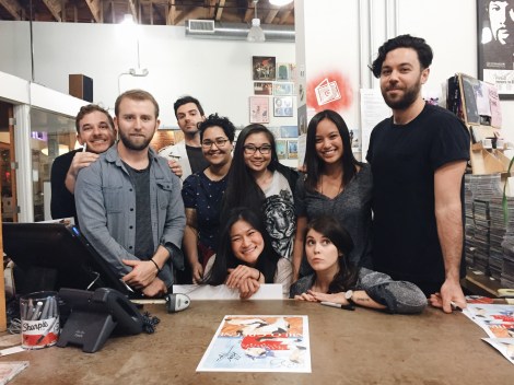 Me and the Gang posing with Milo Greene after their performance at Fingerprints Music. 1/27/2015.